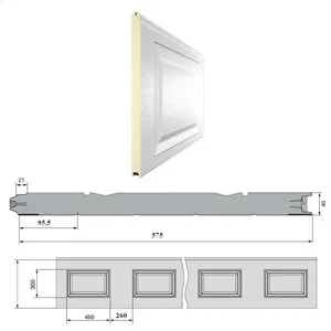 Панель 575мм Нфиленка260/Нстукко белая(RAL9003)/белая(RAL9003), 3D10F260/S00-9003/9003